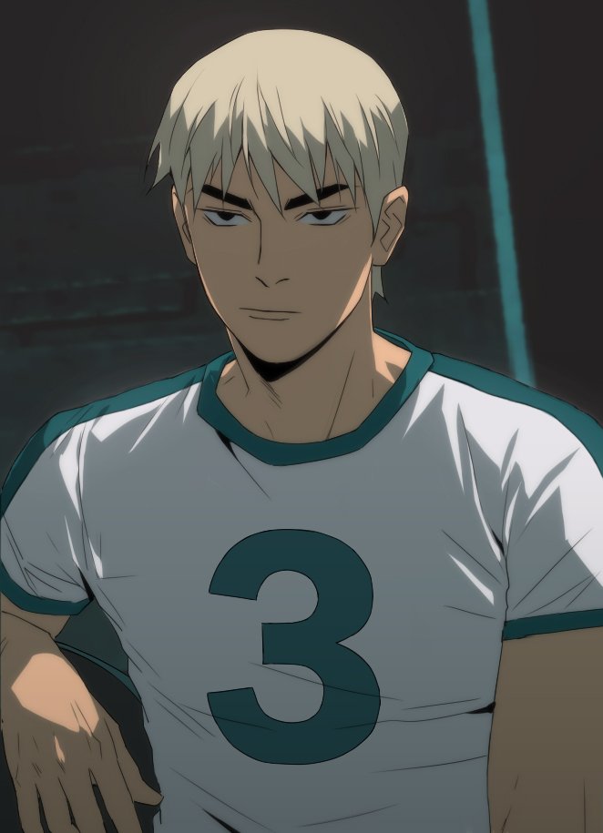 1boy, animification, black_eyes, blonde_hair, closed_mouth, expressionless, male_focus, pontyk_blya