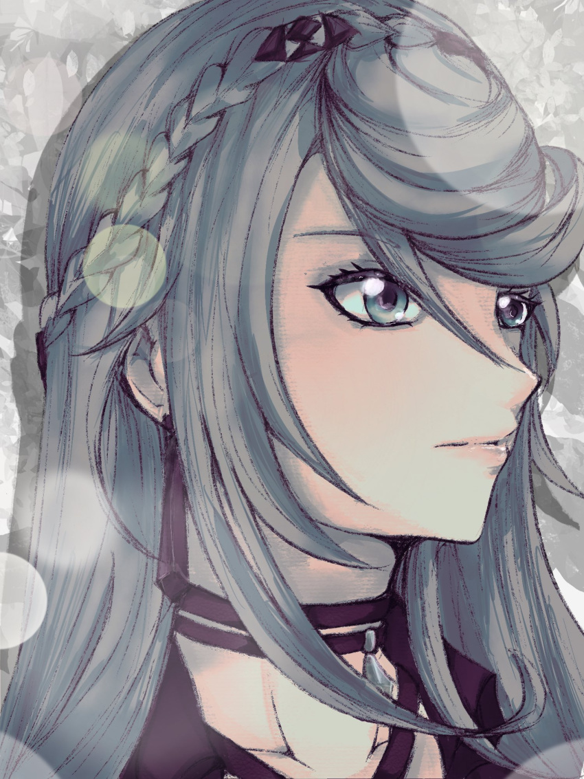 1girl, blonde_hair, braid, crown_braid, eiyuu_densetsu, elaine_auclair, french_braid, green_eyes