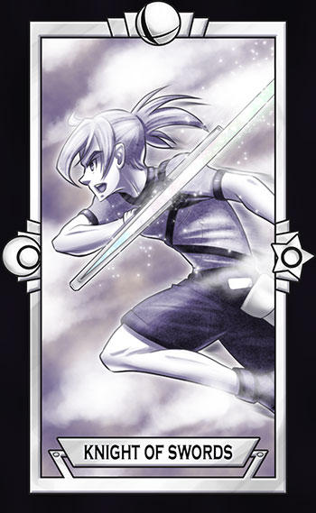 1boy, amamiya_saki, boots, clouds, cloudy_sky, commentary, crescent, english_commentary, foot_out_of_frame, from_side, holding, holding_weapon, leg_up, limited_palette, long_hair, looking_ahead, male_focus, motion_blur, open_mouth, puffy_sleeves, quas-quas, shirt, short_ponytail, shorts, sin_and_punishment, sky, smash_ball, smile, solo, sparkle, star_(symbol), super_smash_bros., t-shirt, tarot, tarot_(medium), teeth, thick_eyebrows, upper_teeth_only, weapon