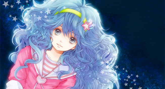 blue_eyes, blue_hair, curly_hair, hairband, heart, long_hair, lowres, mahou_no_yousei_persia