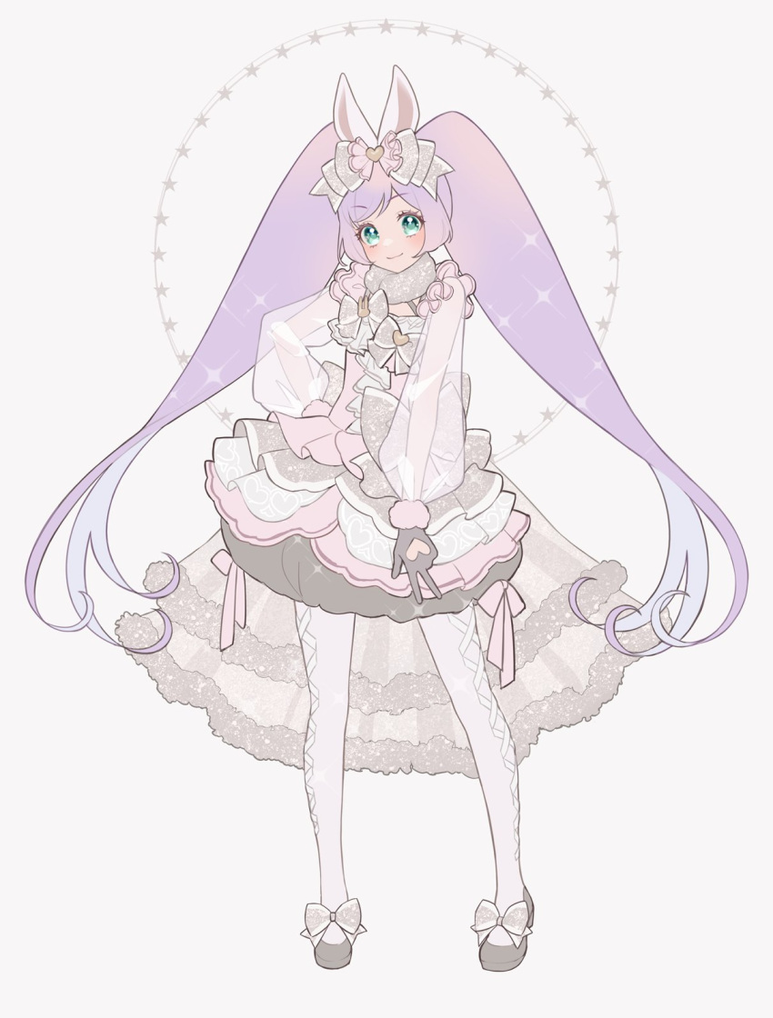 1girl, animal_ears, blush, bow, chinese_zodiac, closed_mouth, dress, footwear_bow