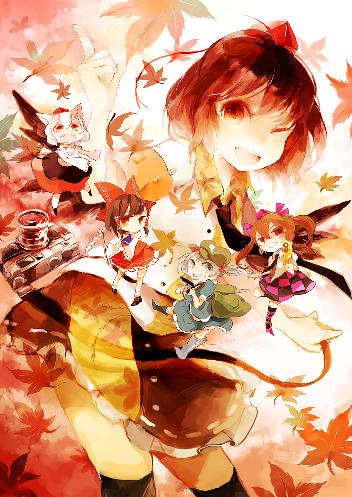 animal_ears, armband, az, azuma_aya, backpack, bag, bow, brown_hair