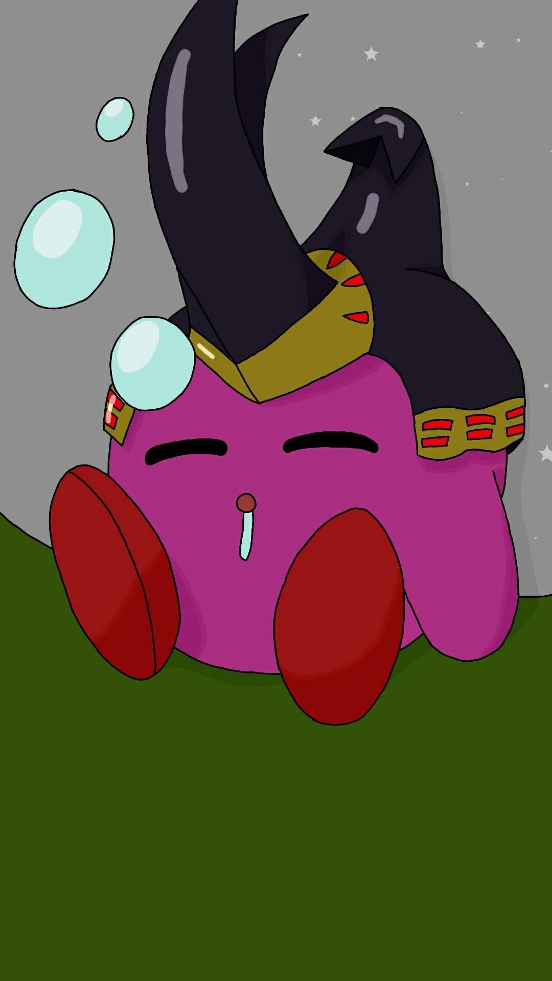 beetle_kirby, closed_eyes, copy_ability, deviantart_username, drooling, highres, kirby, kirby:_triple_deluxe