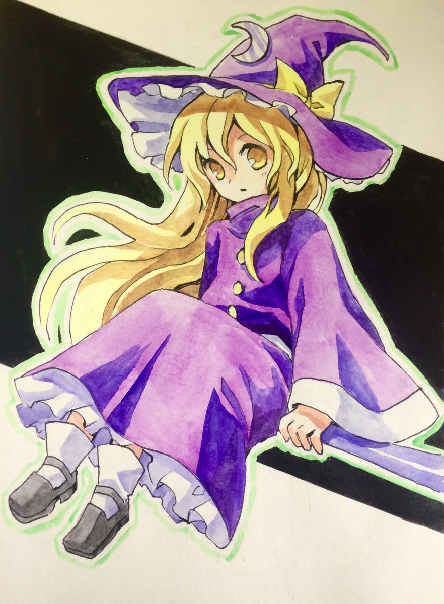 1girl, blonde_hair, bow, buttons, commentary_request, crescent, crescent_hat_ornament, flat_chest