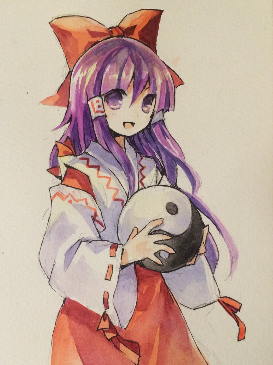 1girl, commentary_request, cowboy_shot, hair_ribbon, hair_tubes, hakurei_reimu, hakurei_reimu_(pc-98), highres