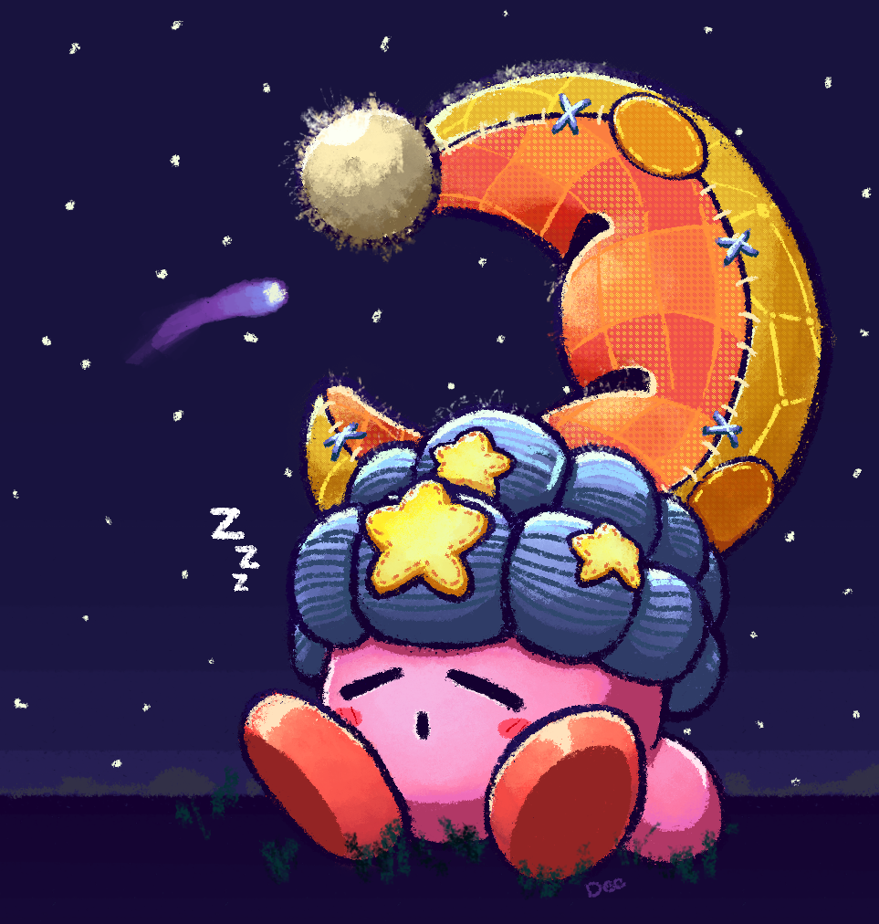 closed_eyes, copy_ability, deefighter2739, deep_sleep_kirby, kirby, kirby_(series), kirby_and_the_forgotten_land, open_mouth