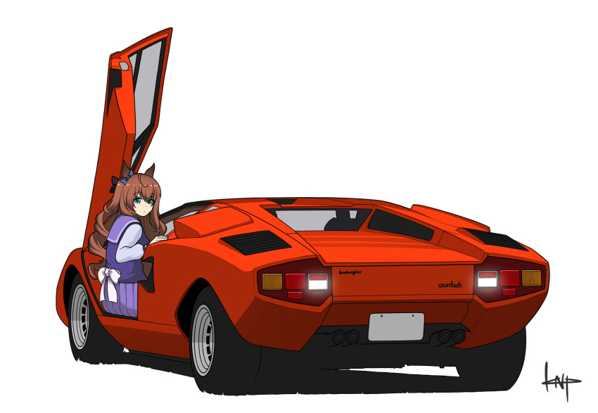 1girl, absurdres, brown_hair, car, expressionless, highres, jacket, kano_(nakanotakahiro1029)