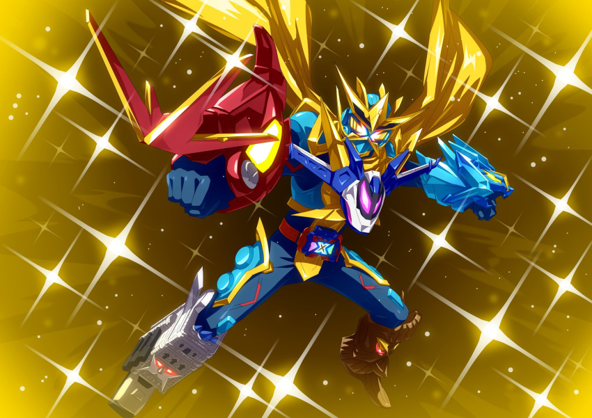 aircraft, airplane, alternate_costume, armor, asymmetrical_legwear, beetle, beetlx, blue_bodysuit