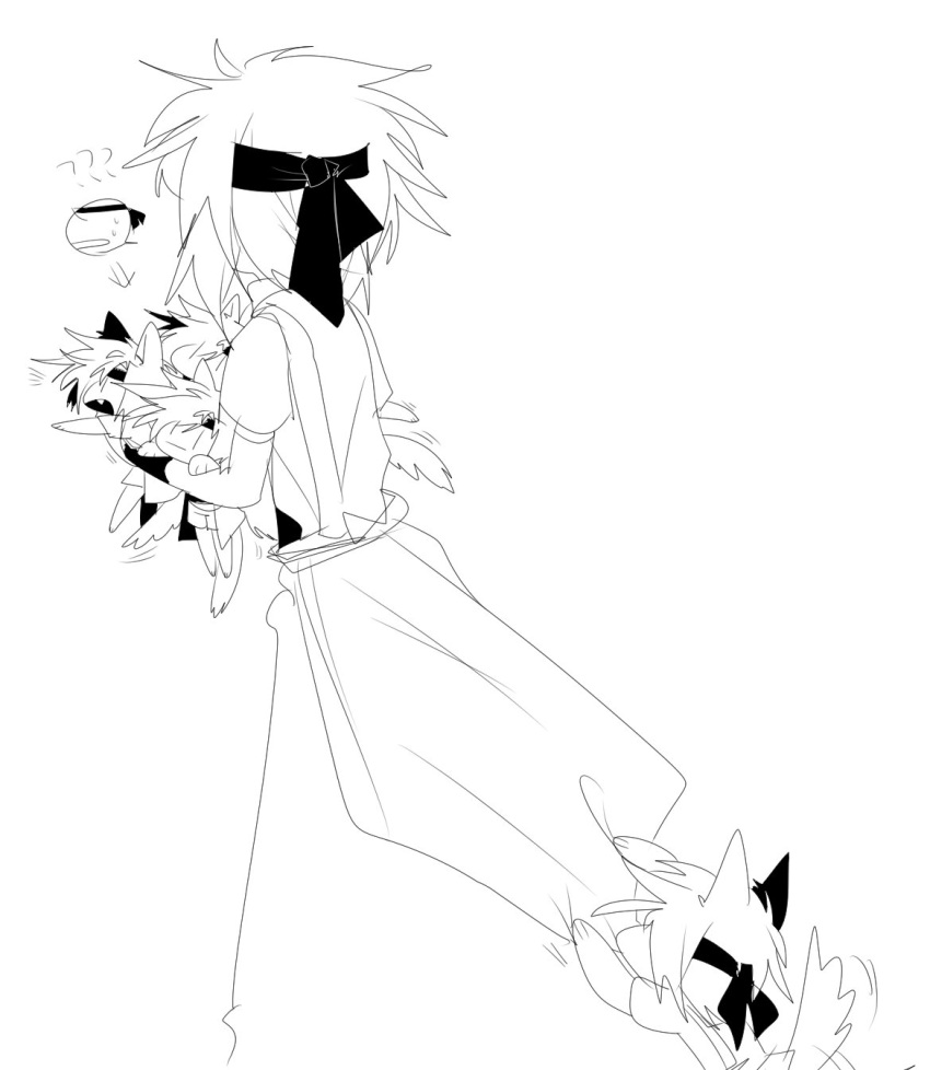 4others, ?, ??, androgynous, animal_ears, carrying, carrying_multiple_people, closed_mouth