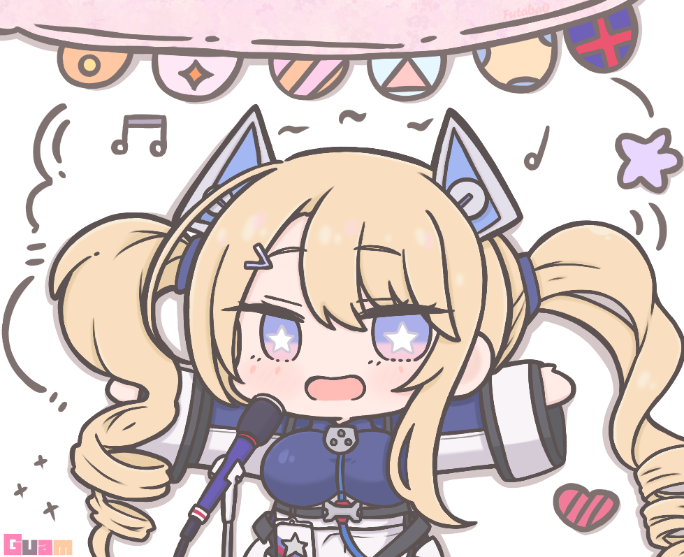 1girl, azur_lane, blonde_hair, blue_eyes, breasts, character_name, chibi, commentary