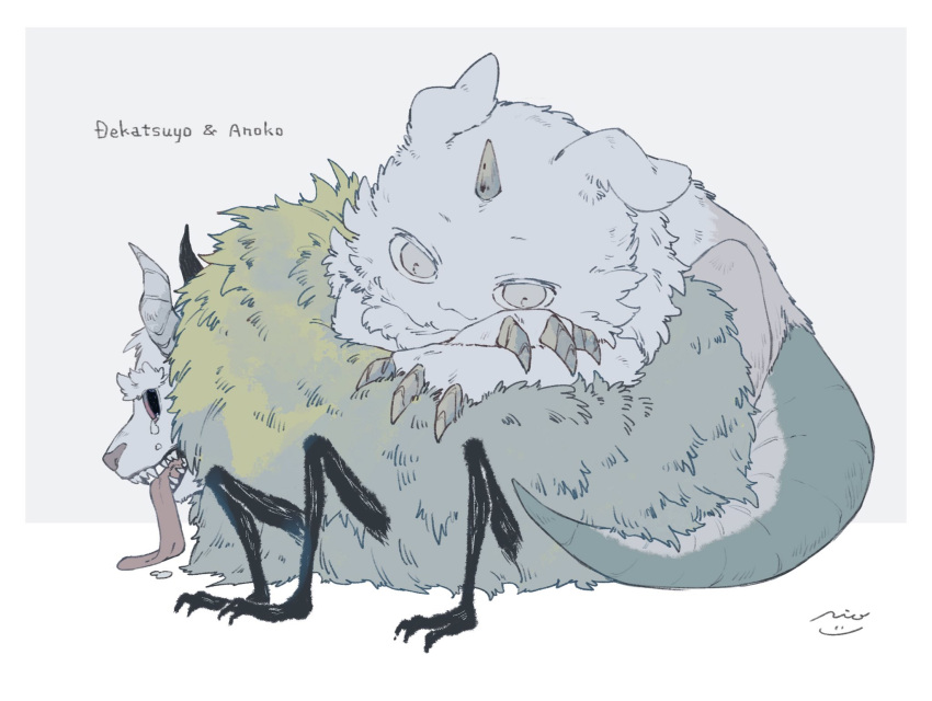 :3, anoko_(chiikawa), character_name, chiikawa, claws, dekatsuyo_(chiikawa), highres, horns