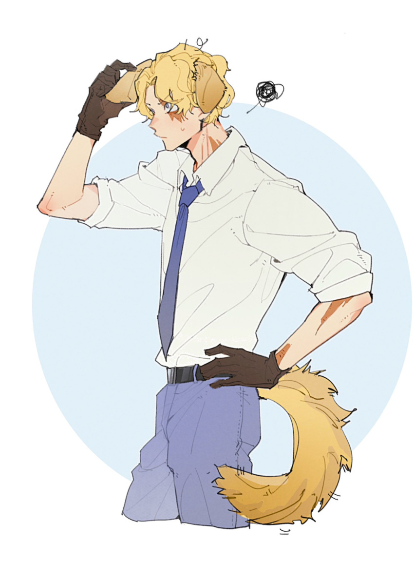 1boy, bishounen, blonde_hair, closed_mouth, gloves, highres, long_sleeves, male_focus