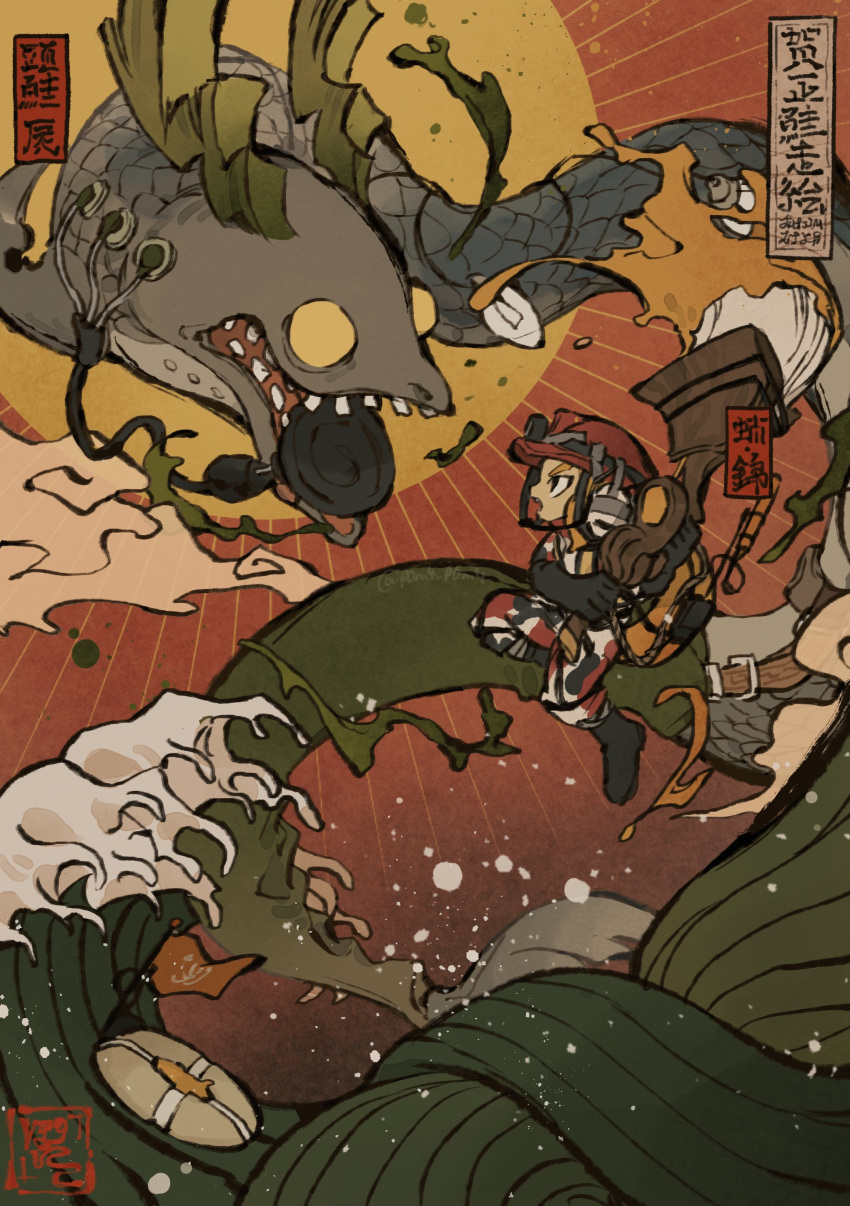 absurdres, black_gloves, boots, commentary_request, floating, gloves, helmet, highres