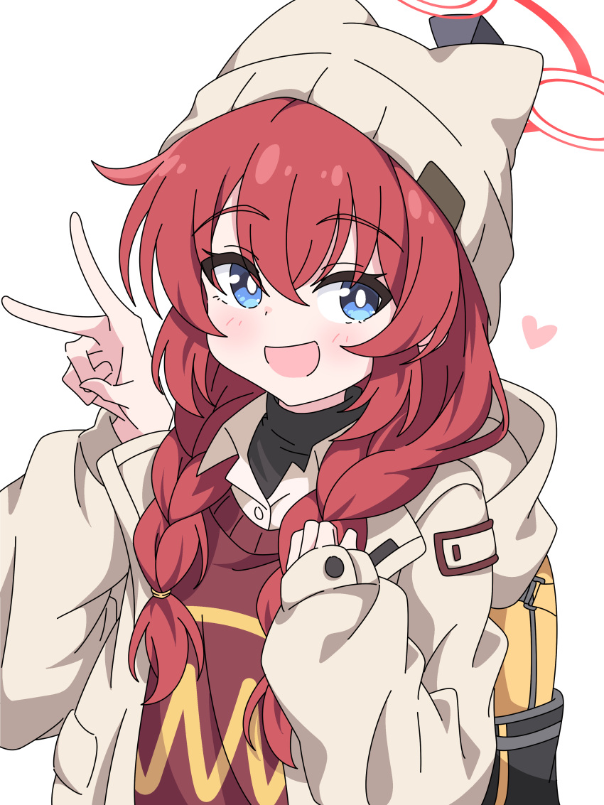 1girl, absurdres, backpack, bag, beanie, blue_archive, blue_eyes, blush