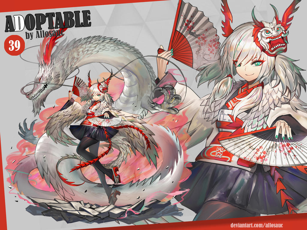 1girl, adoptable, allosauc, aqua_nails, artist_name, black_kimono, black_pantyhose, black_sleeves