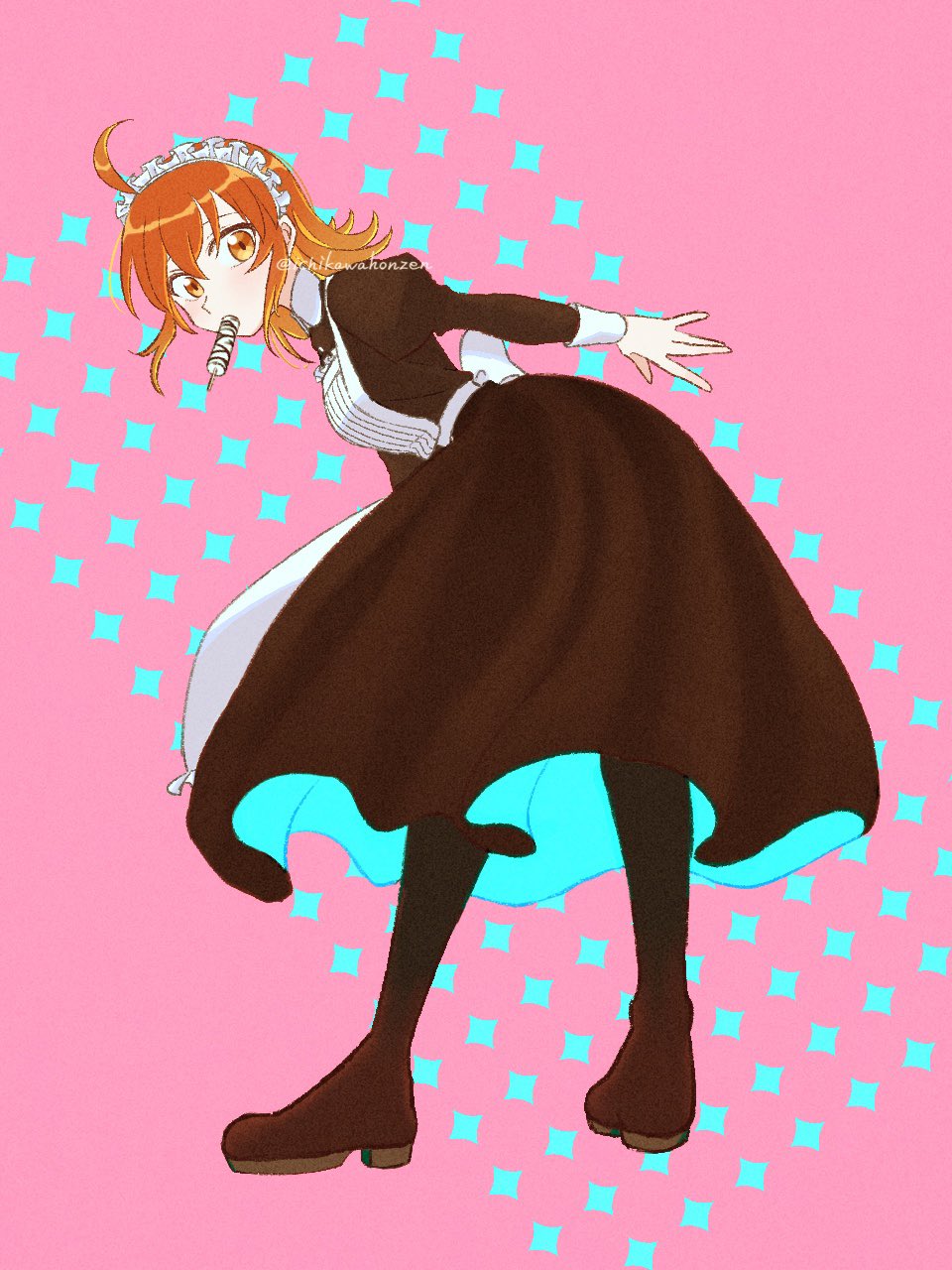 1girl, ahoge, alternate_costume, black_dress, black_pantyhose, blush, commentary_request, dress
