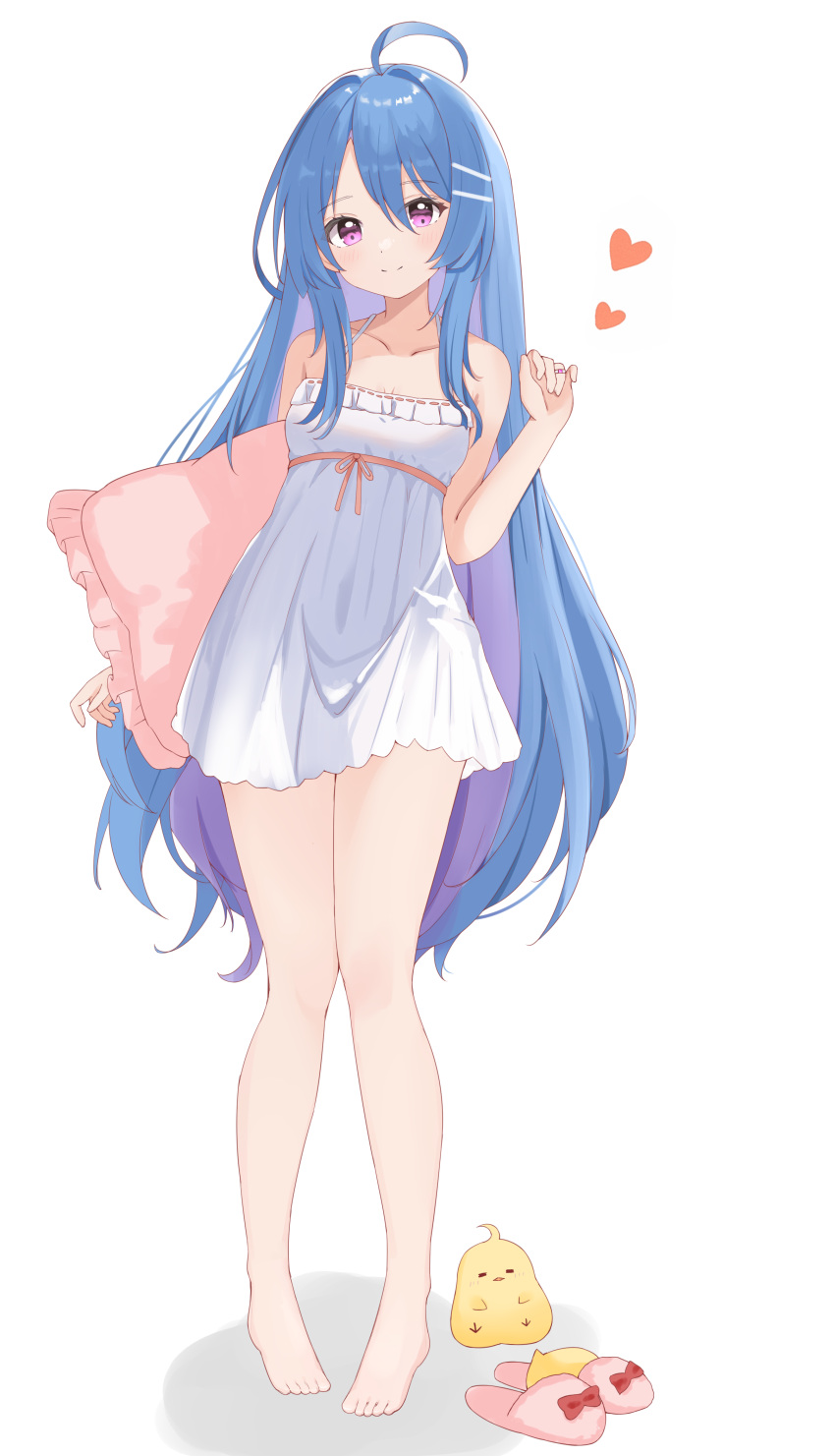 1girl, absurdres, ahoge, alternate_costume, azur_lane, babydoll, bird, blue_hair