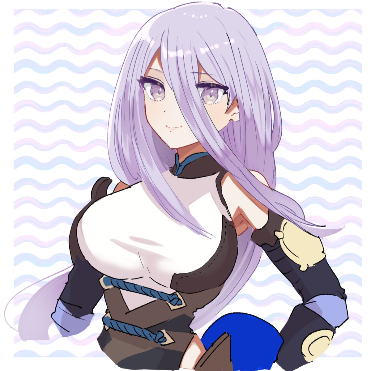 1girl, bare_shoulders, breasts, detached_sleeves, duel_monster, fleurdelis_(yu-gi-oh!), hair_between_eyes, highres