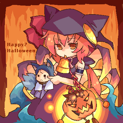 character_request, halloween, lowres, pote_(ptkan), ptkan, pumpkin, ren_(sekaiju), sekaiju_no_meikyuu