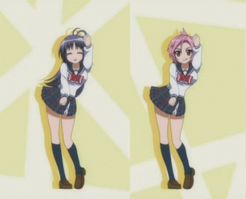 animated_gif, blue_hair, dancing, etorofu_kujira, gif, kurio_nene, legs, long_hair