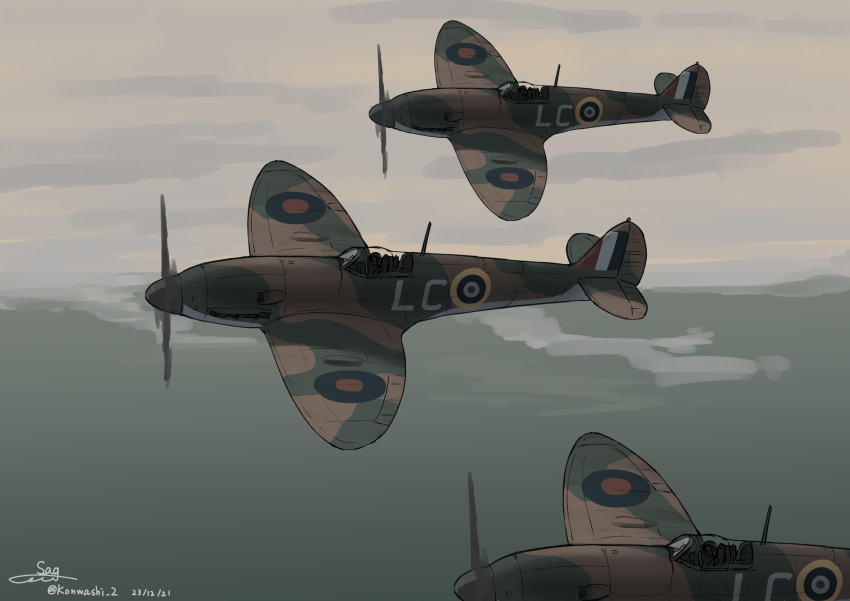 absurdres, fighter_plane, highres, military, military_vehicle, original, propeller, roundel