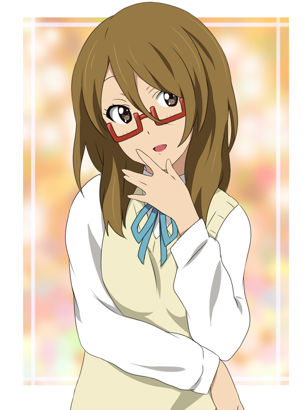 bespectacled, brown_hair, extra, face, glasses, ikari_manatsu, k-on!, nodoka_glasses
