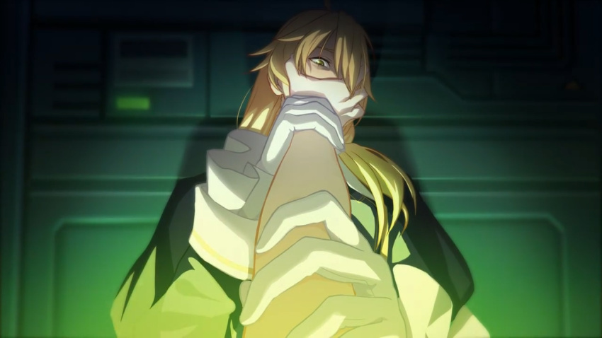 1boy, 1girl, bad_source, covered_mouth, fu_hua, fu_hua_(herrscher_of_sentience), fu_hua_(onyx_simurgh)_(herrscher_of_sentience), grabbing_another's_arm