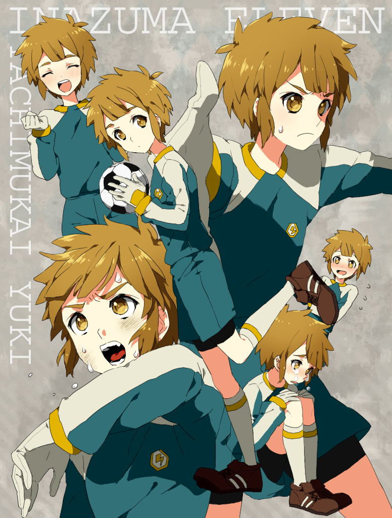 blue_eyes, blush, brown_hair, goalkeeper, inazuma_eleven, male, short_hair, soccer_ball
