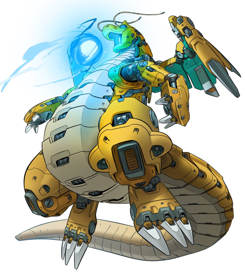 antennae, dragonite, energy_ball, flying, full_body, gifer_art, glowing_mouth, highres