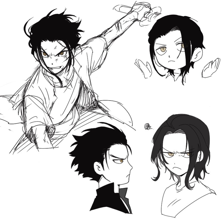 aged_down, black_hair, crocodile_(one_piece), dracule_mihawk, hair_slicked_back, han_lan, one_piece, sword, weapon
