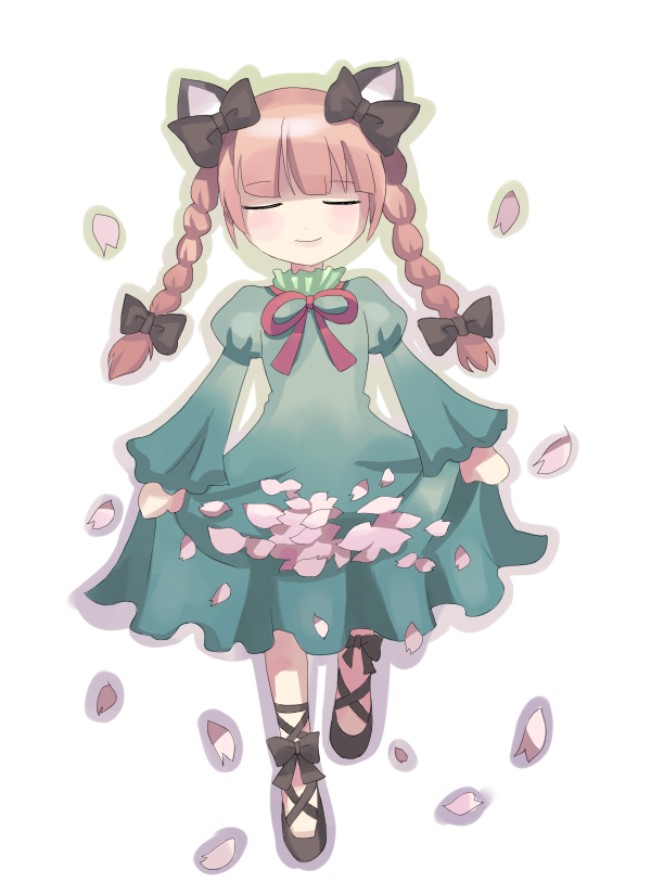 animal_ears, cat_ears, cherry_blossoms, kaenbyou_rin, redhead, touhou, uiru
