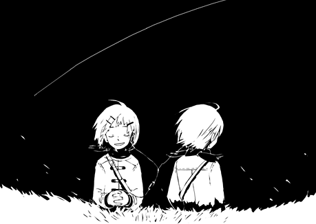 21grams-a, 2girls, ahoge, bag, closed_mouth, coat, commentary_request, from_behind