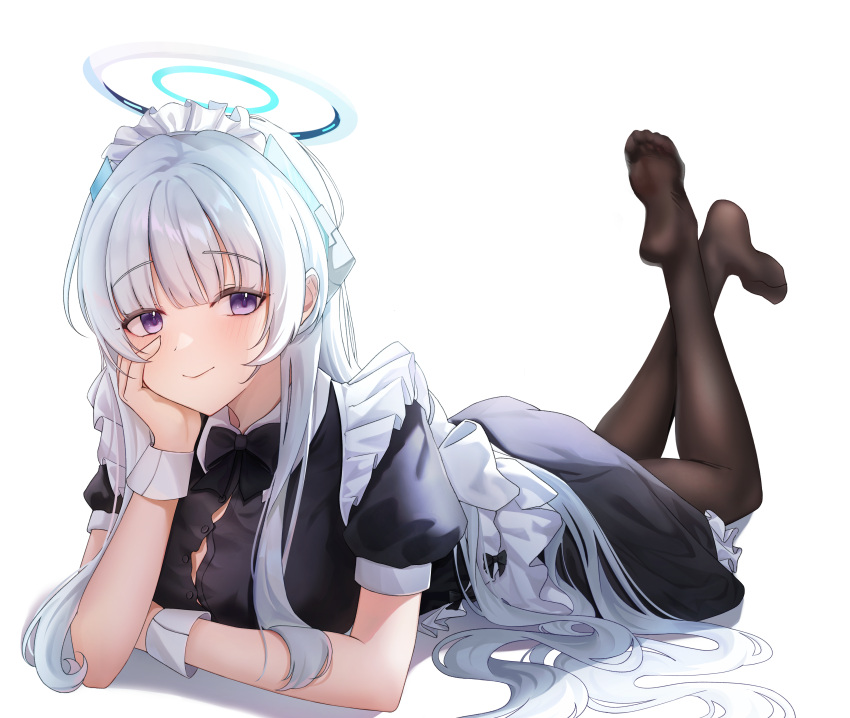 1girl, absurdres, alternate_costume, arm_support, black_bow, black_bowtie, black_dress, black_pantyhose