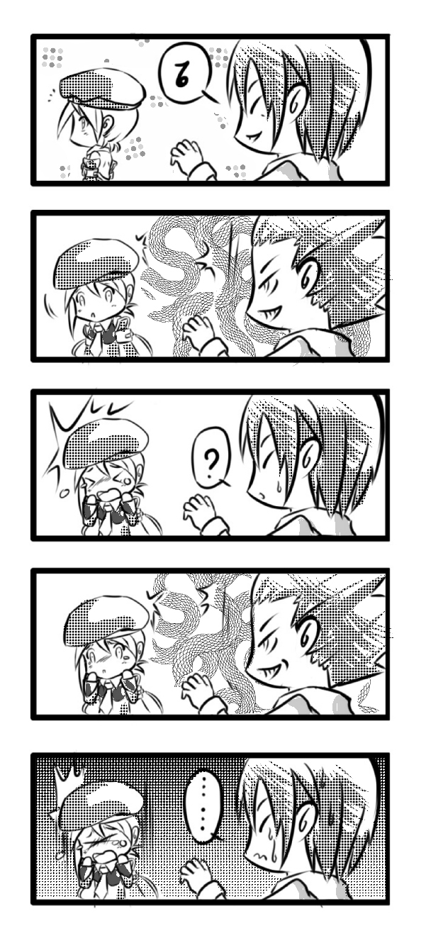 5koma, blazblue, chibi, comic, hazama, je9541, noel_vermillion, terumi