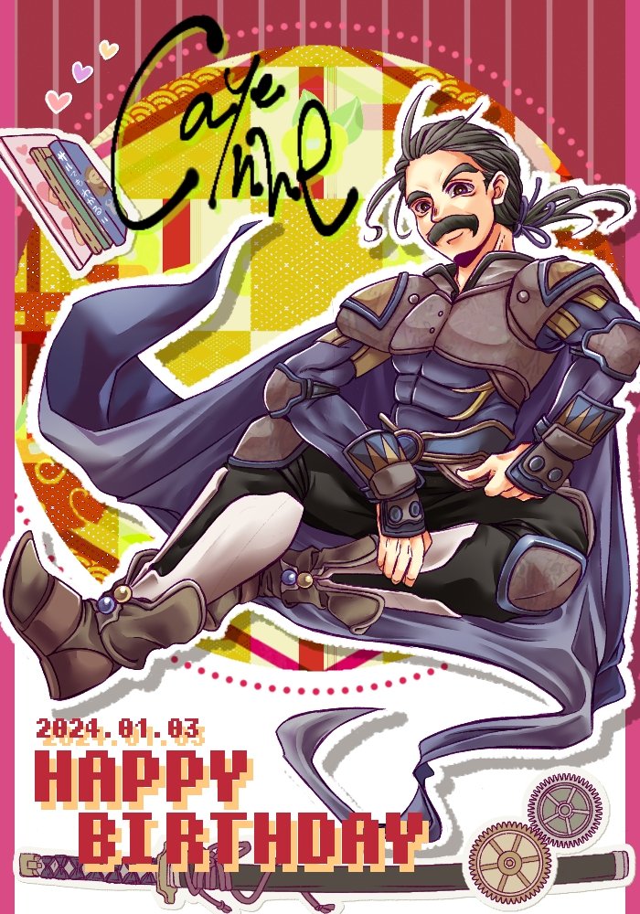 1boy, armor, ayana_(iqaw5cfohvdtver), black_hair, black_pants, blue_cape, book, boots