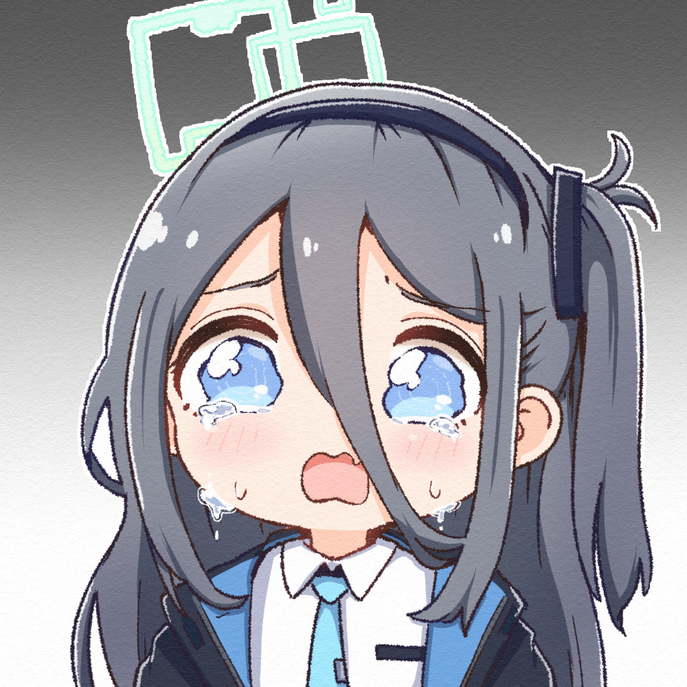 1girl, absurdly_long_hair, aris_(blue_archive), black_hair, blue_archive, blue_eyes, collared_shirt, commentary_request