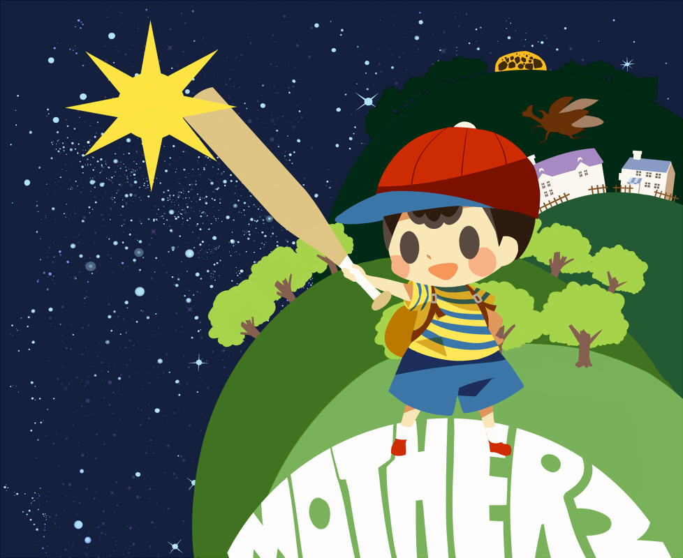 1boy, backpack, bag, baseball_bat, black_eyes, black_hair, blue_pants, blush_stickers