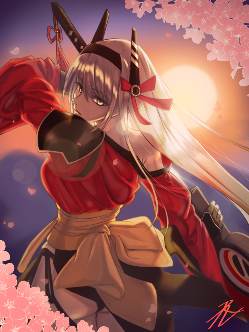 1girl, alpha_(punishing:_gray_raven), alternate_costume, black_hairband, cho1113, grey_hair, hairband, headgear