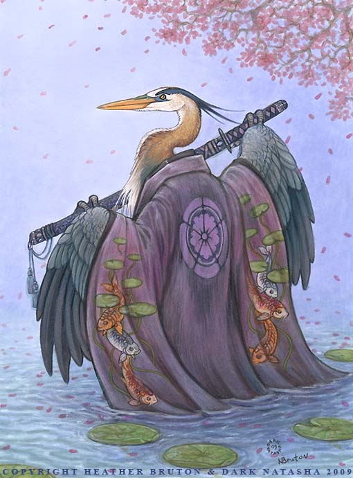 1boy, acrylic_paint_(medium), animal, animal_focus, artist_name, bird, cherry_blossoms, cherry_tree