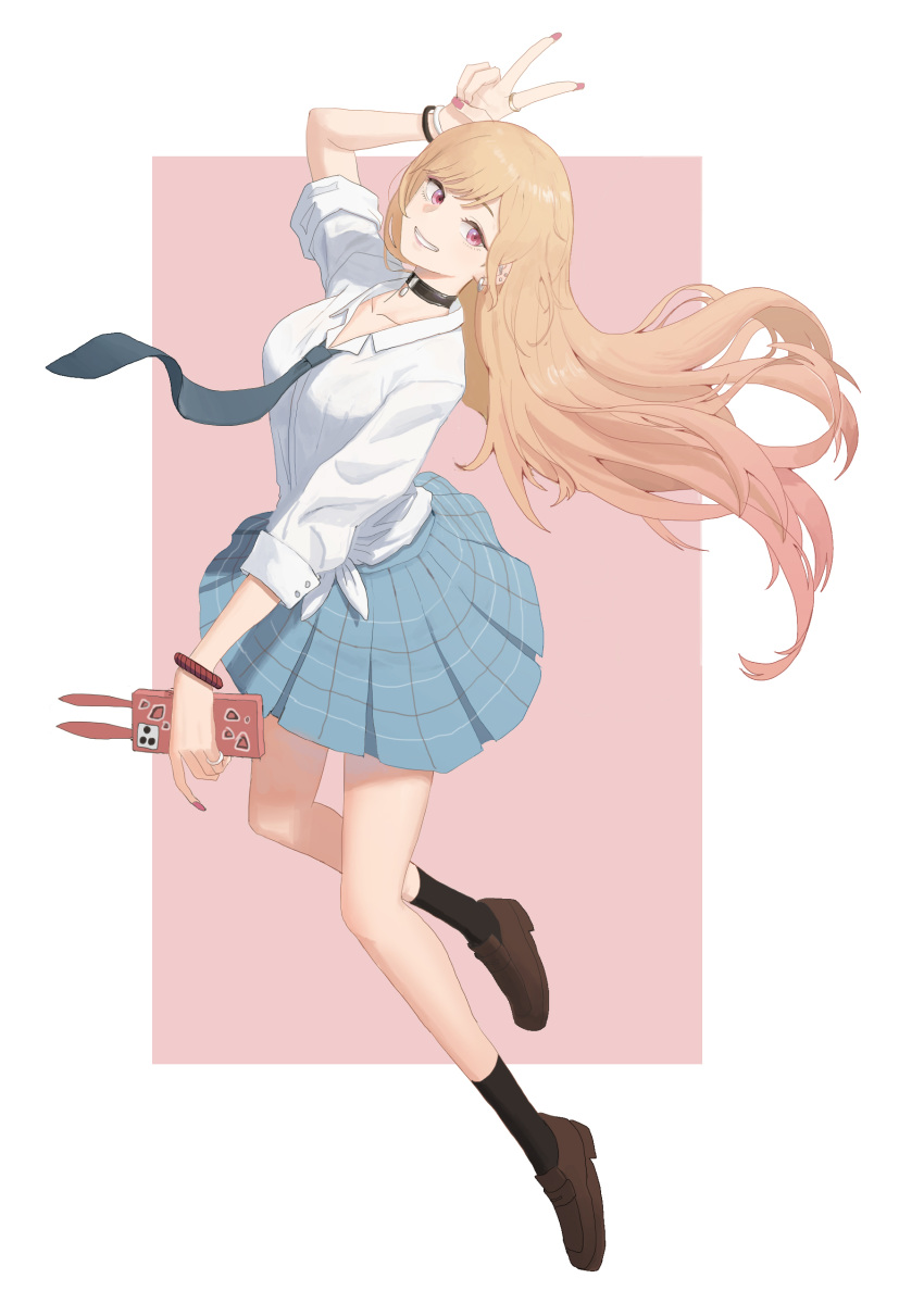 1girl, absurdres, black_socks, cho_gum, highres, kitagawa_marin, loafers, long_hair