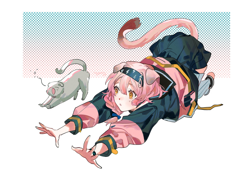 1girl, absurdres, animal_ears, arknights, black_footwear, black_hairband, braid, cat