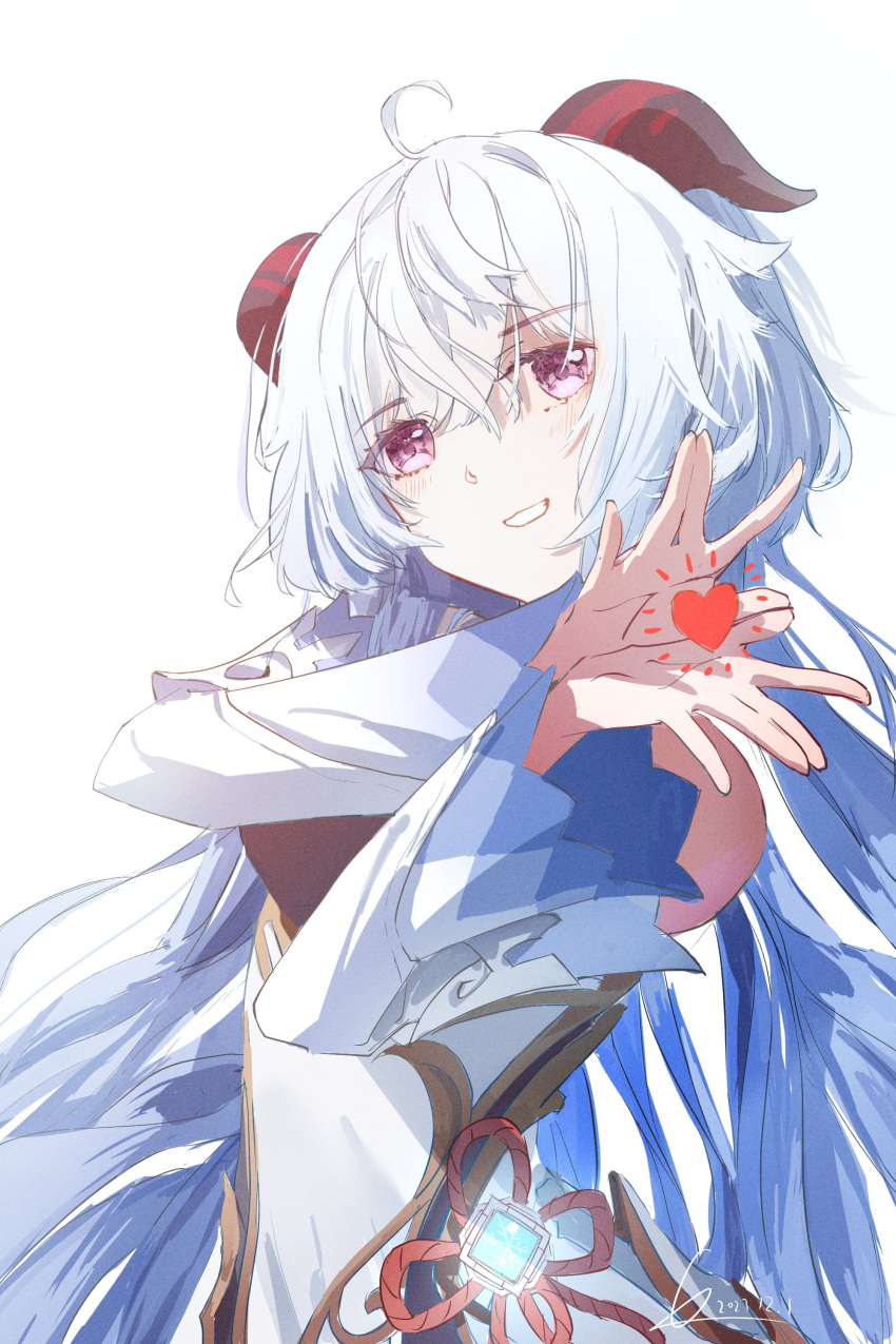 1girl, absurdres, ahoge, aqua_hair, blue_gemstone, blush, bu_bai_(wres2744), chinese_clothes