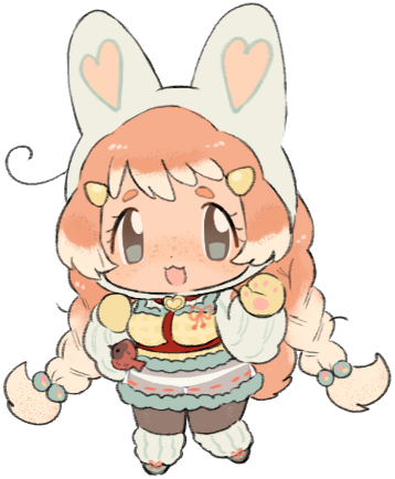 1girl, :3, ahoge, animal_ear_headwear, animal_ears, animal_hands, blonde_hair, borrowed_character