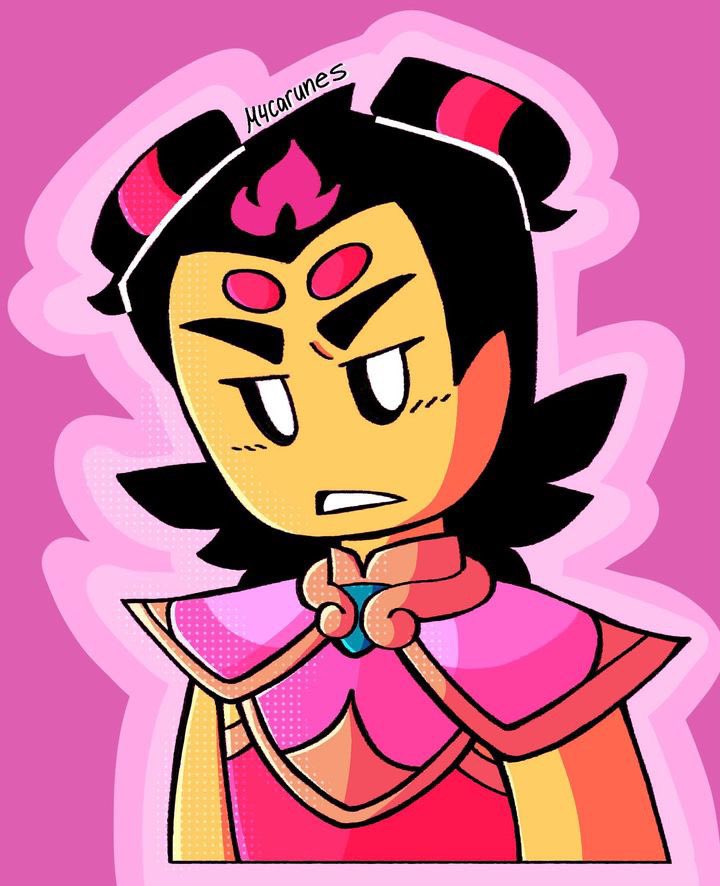 1boy, angry, armor, black_hair, double_bun, hair_bun, lego, m4carunes, male_focus, monkie_kid, nezha_(monkie_kid), pink_background, pink_shirt, shirt, shoulder_pads, shoulder_plates, simple_background, sleeveless, solo