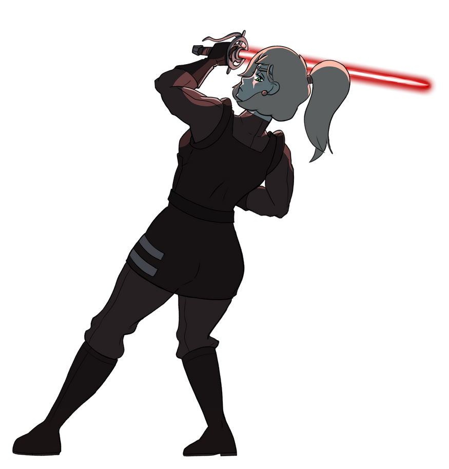 coruscant, detective, energy_sword, fencer, inquisitor_(star_wars), lightsaber, littlemisscalculated, original, ponytail, rapier, sith, star_wars, sword, uniform, vayelyth, vayelyth_sunshard, weapon