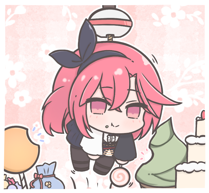 1girl, azur_lane, black_hairband, black_pantyhose, black_prince_(azur_lane), cake, candy, center_frills