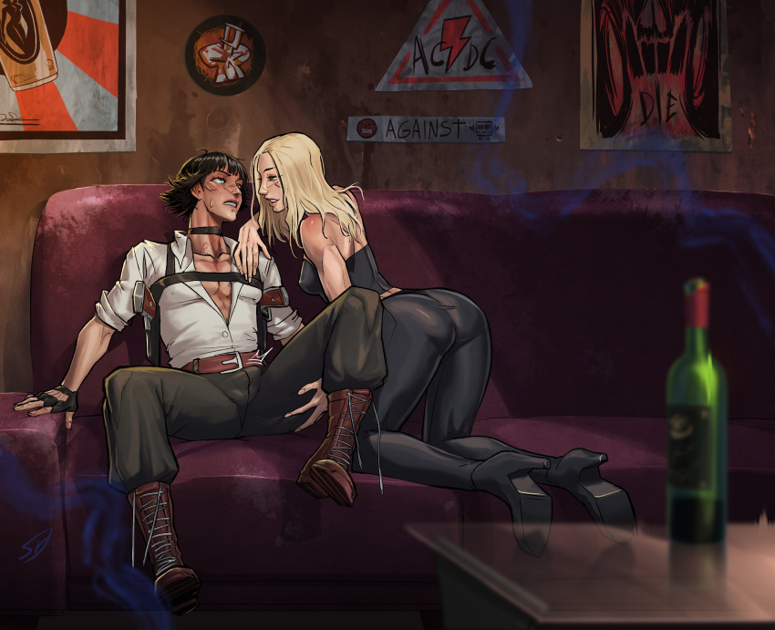 absurdres, devil_may_cry_(series), genderswap, genderswap_(ftm), highres, lady_(devil_may_cry), steadyknight, trish_(devil_may_cry)