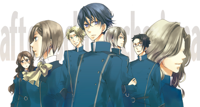 florence_nightingale, houkago_no_charisma, hyu_ga, ikkyu_soujun, kamiya_shirou, napoleon_bonaparte_(houkago_no_charisma), school_uniform, sigmund_freud_(houkago_no_charisma)