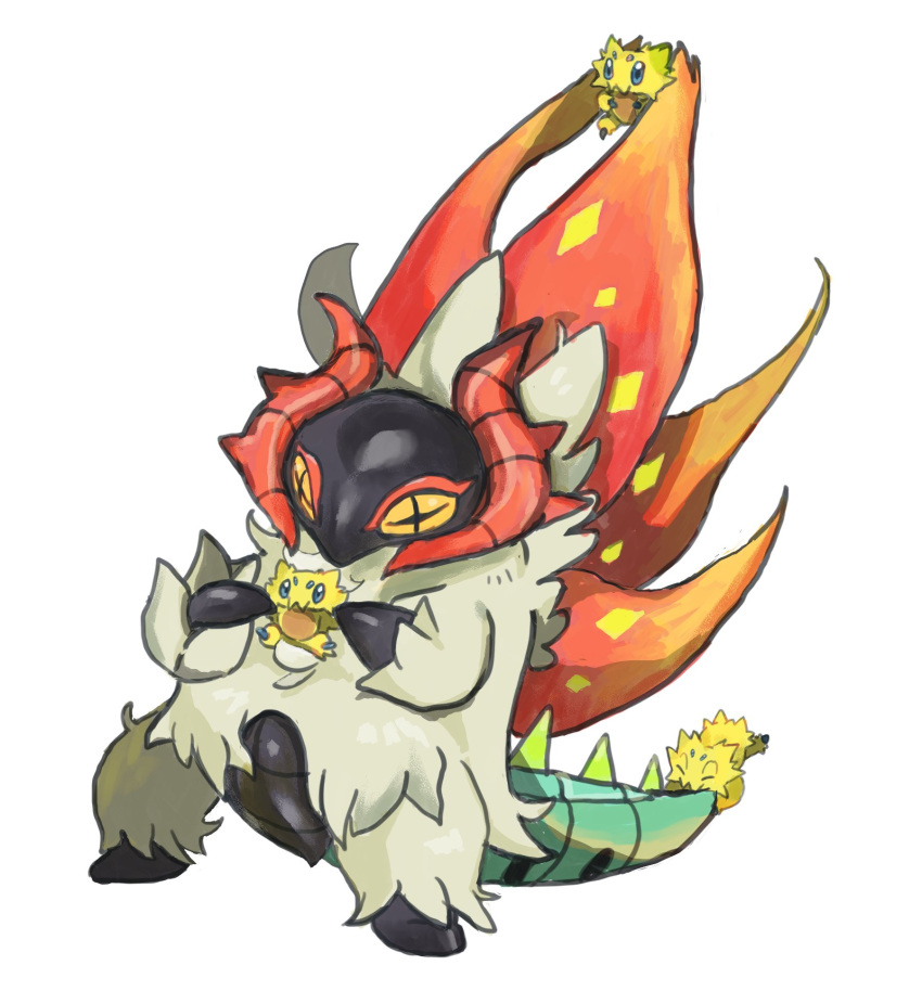 animal_focus, blue_eyes, bug, cross-shaped_pupils, highres, joltik, moth, multiple_wings