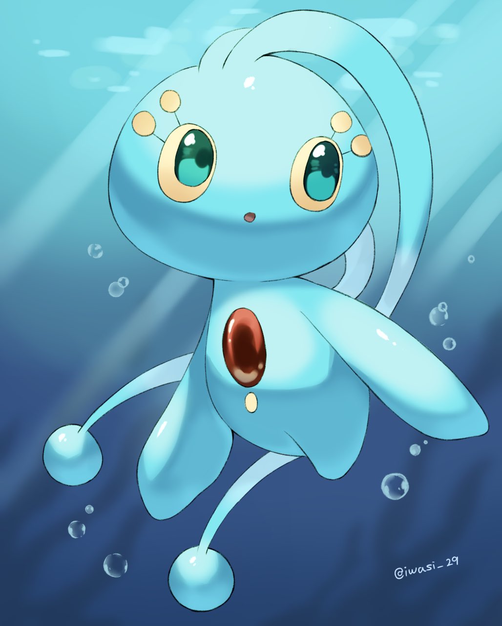 :o, animal_focus, antennae, artist_name, blue_skin, bubble, chest_jewel, colored_skin